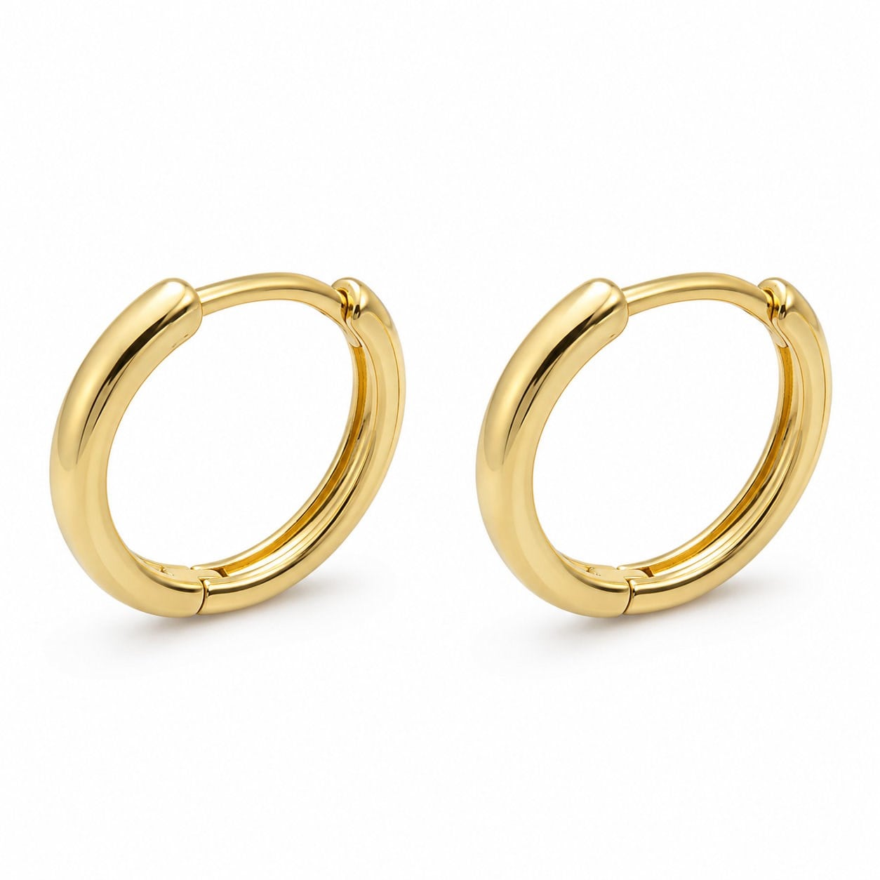 Klasik Halka Küpe - 14K Altın Kaplama - 1 cm çap