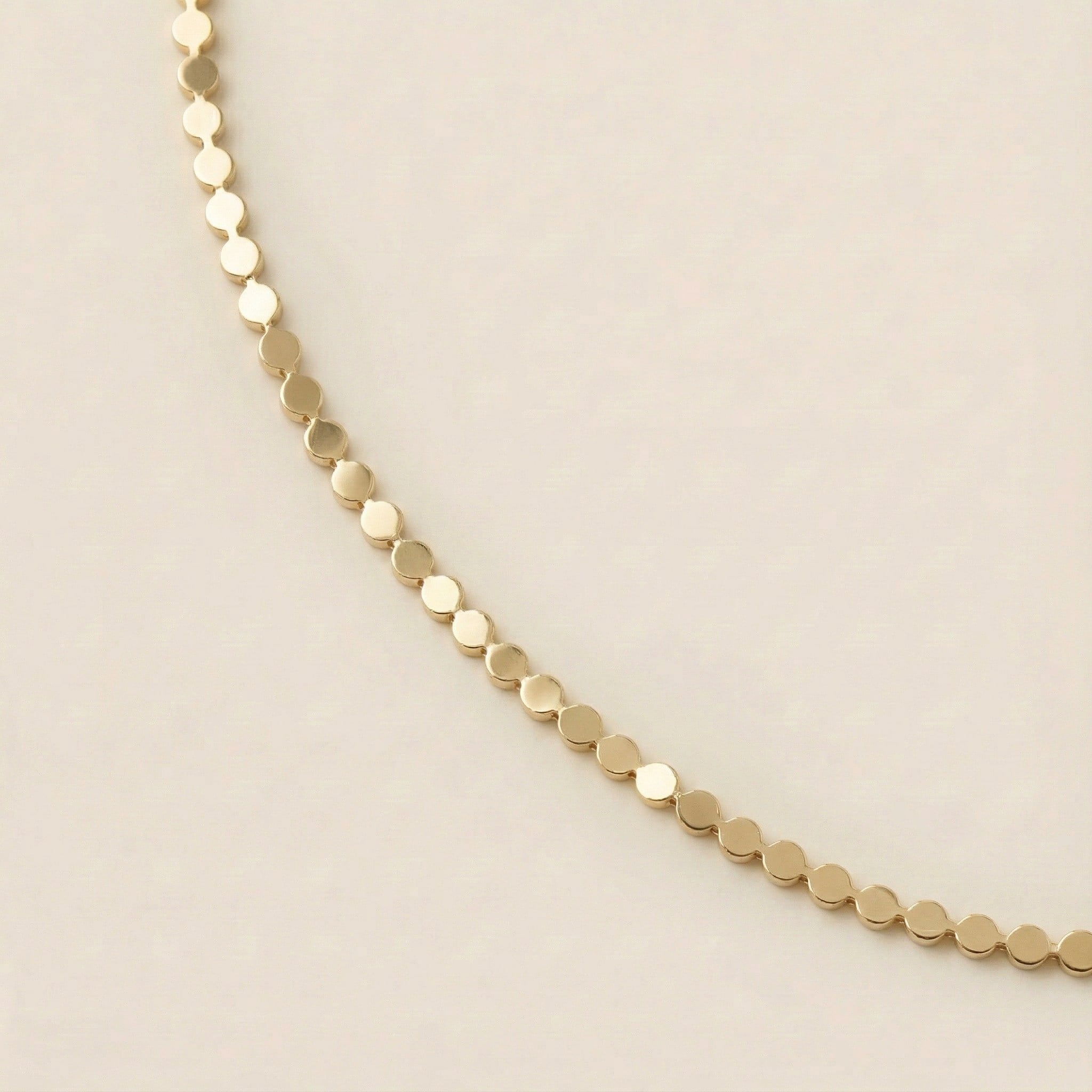 Mini Pul Gurmet Zincir Kolye - 14K Altın Rengi Kaplama, 50 cm