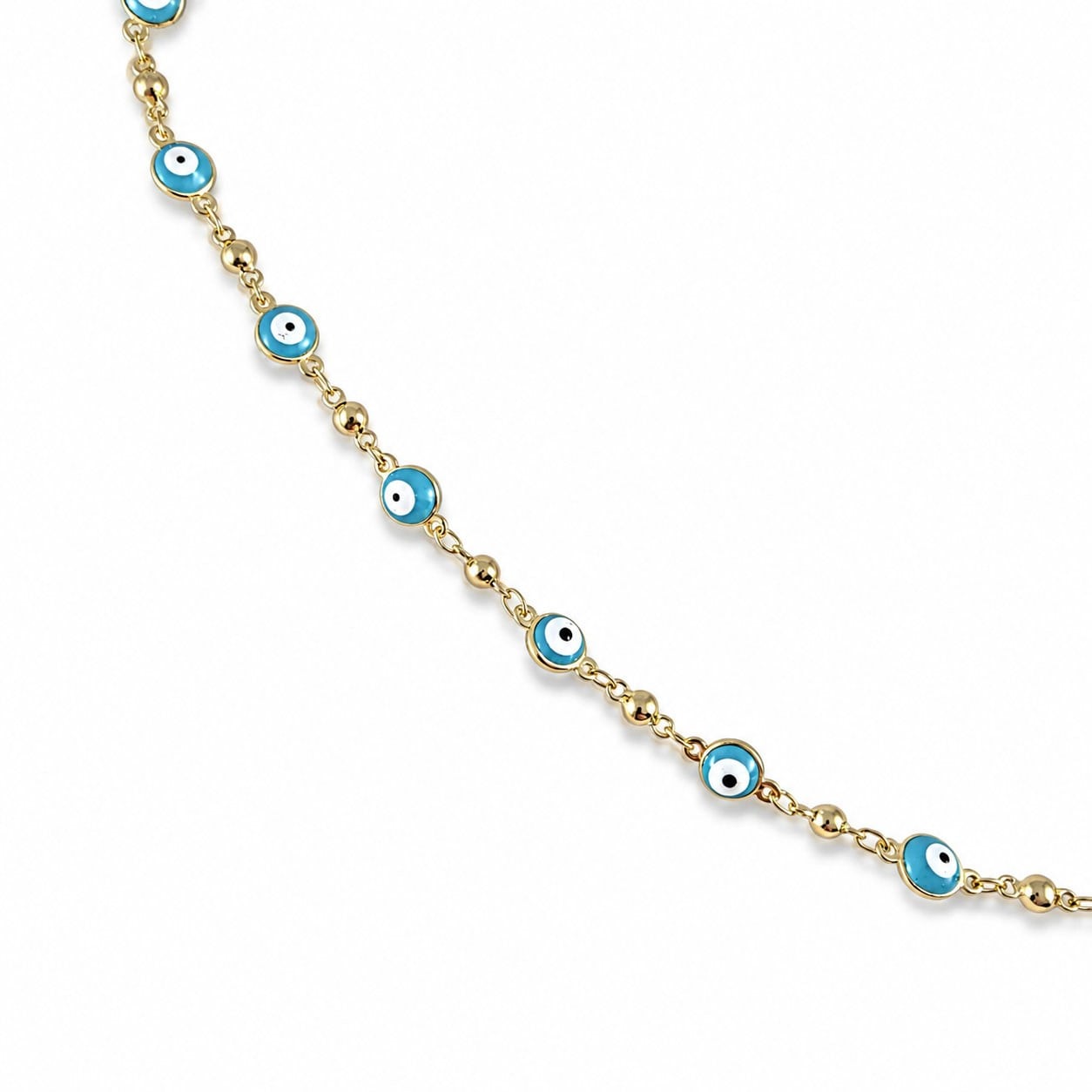 Nazar Boncuğu Kolye - 14k Altın Kaplama - 45+3 cm