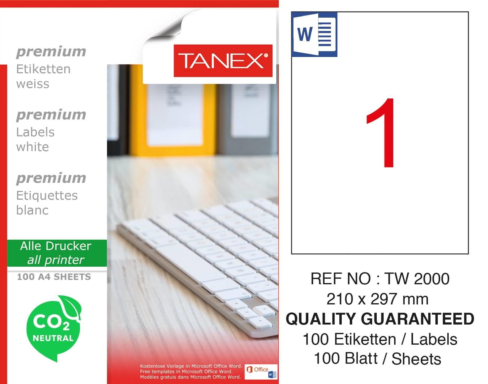 TW-2000 210x297 mm CARBON NEUTRAL LASER ETİKET 