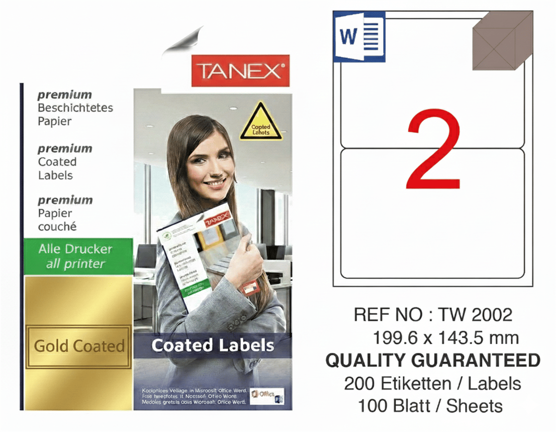 TW-2002 199,6x143,5 mm GOLD LASER ETİKET 