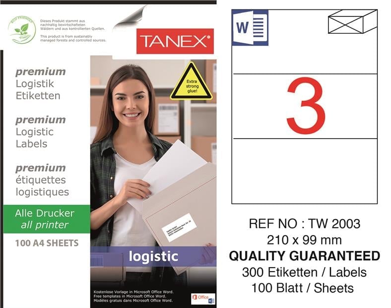 TW-2003 210x99 mm LOJİSTİK ETİKET 