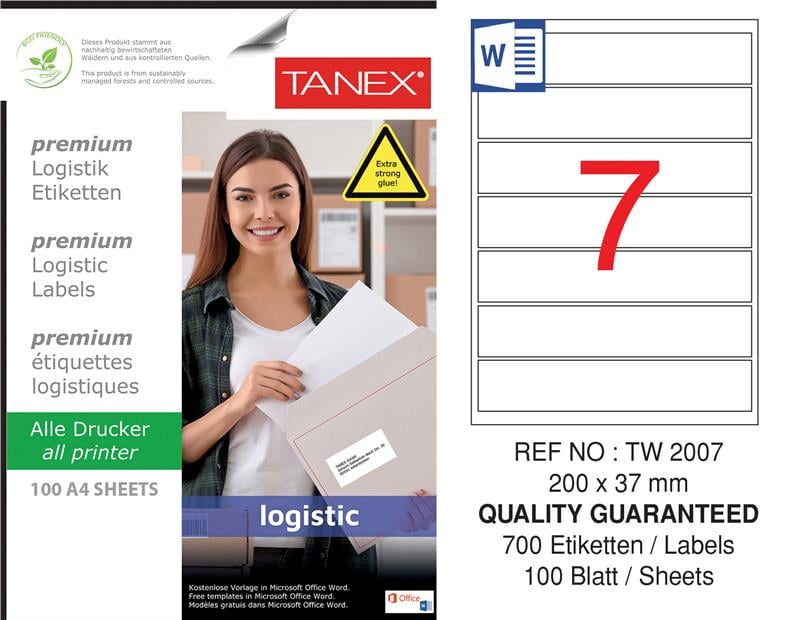TW-2007 200x37 mm LOJİSTİK ETİKET 
