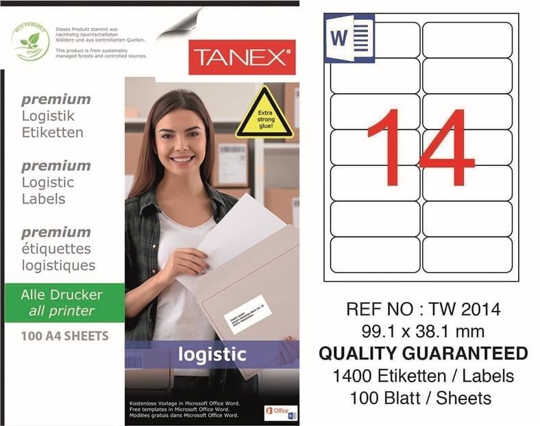 TW-2014 99,1x38,1 mm LOJİSTİK ETİKET 