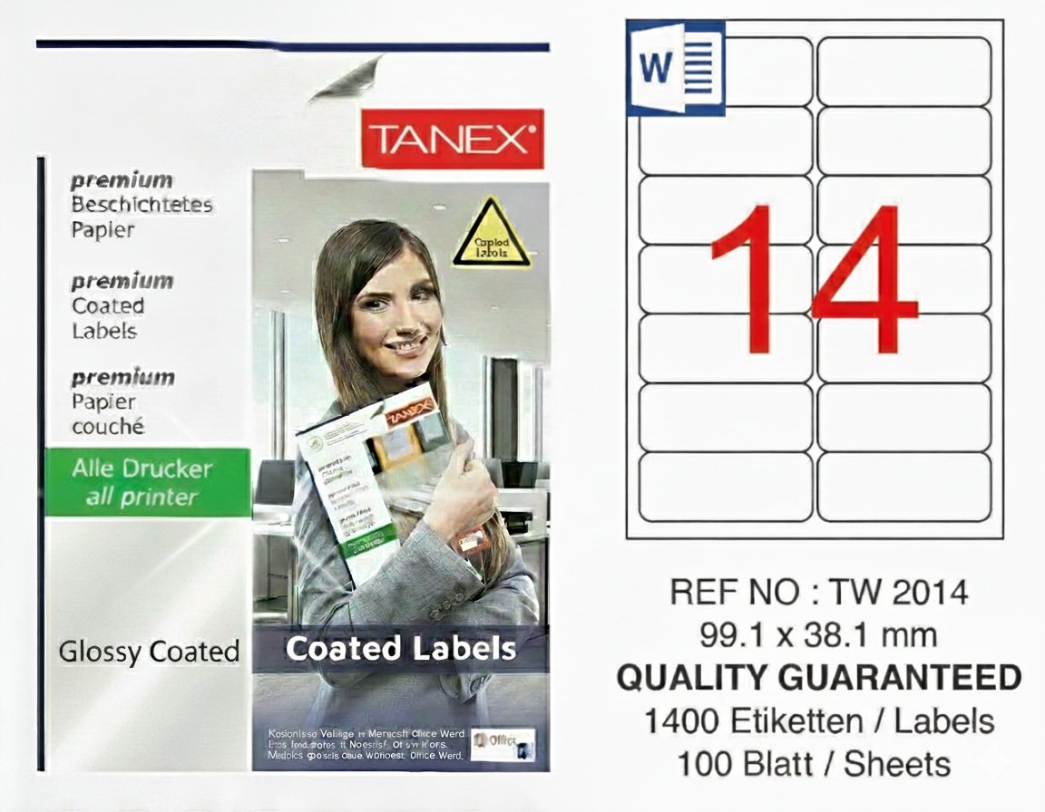 TW-2014 99,1x38,1 mm PARLAK LASER ETİKET 