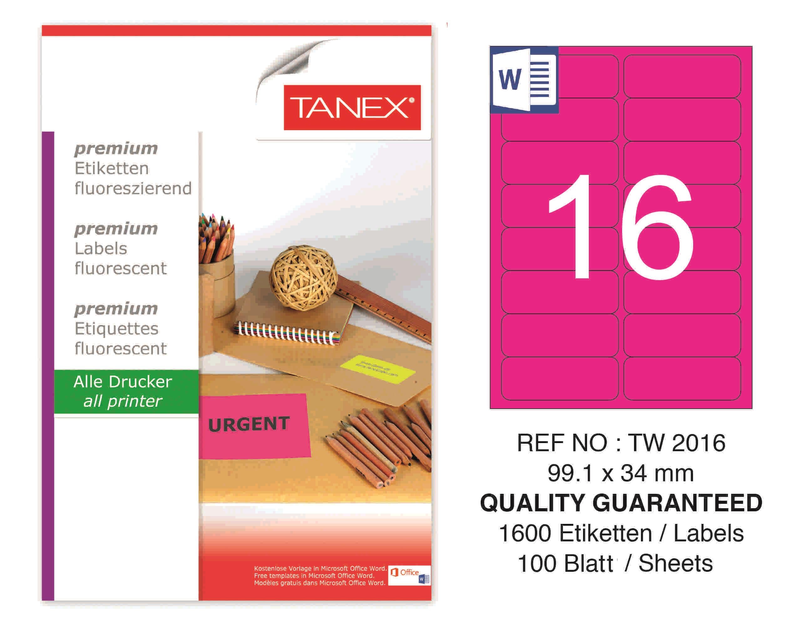 TW-2016 99,1x34 mm FLO PEMBE LASER ETİKET 