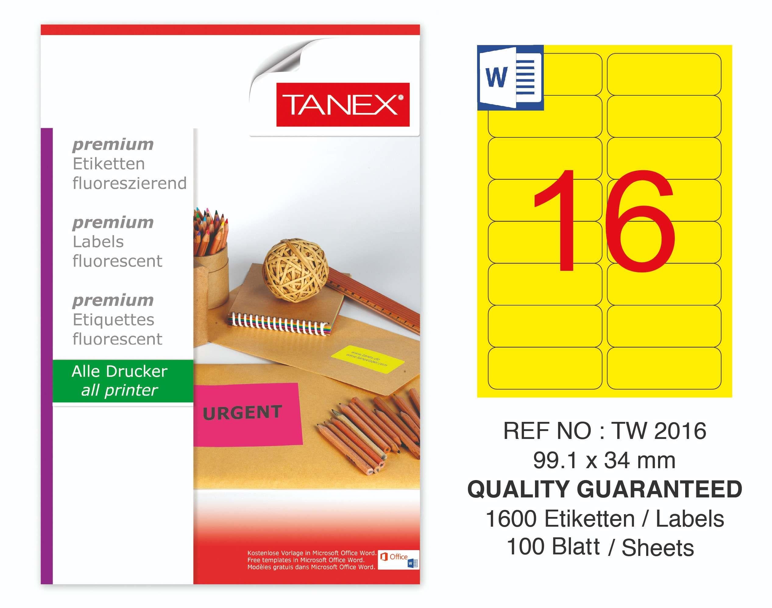TW-2016 99,1x34 mm FLO SARI LASER ETİKET 