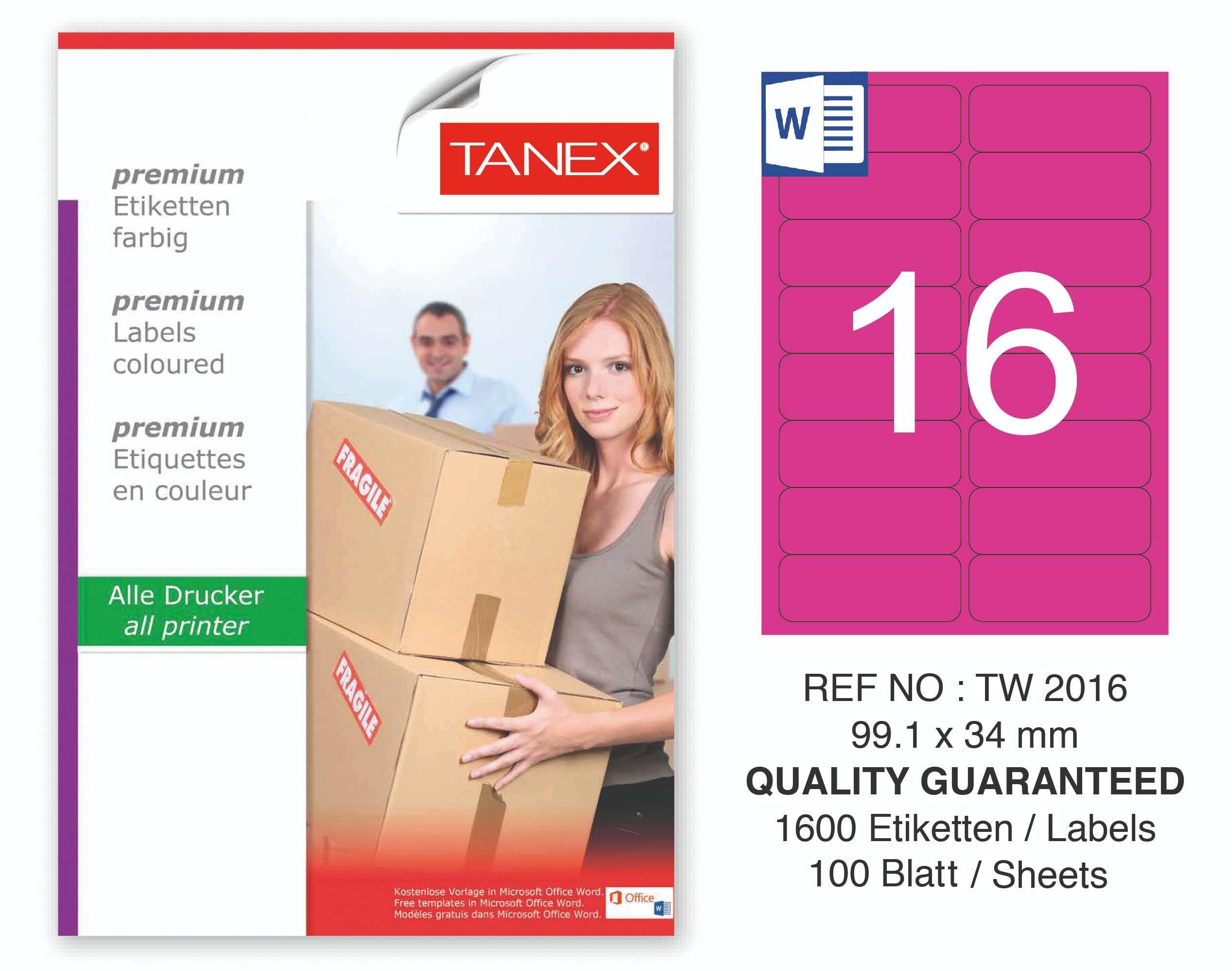 TW-2016 99,1x34 mm PEMBE LASER ETİKET 