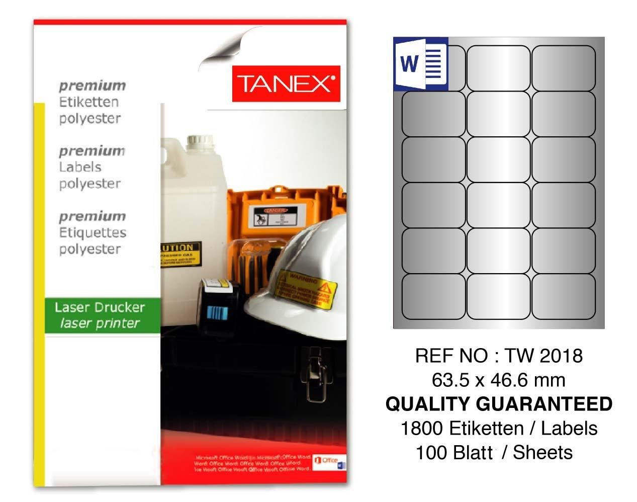 TW-2018 63,5x46,6 mm SİLVER LASER ETİKET