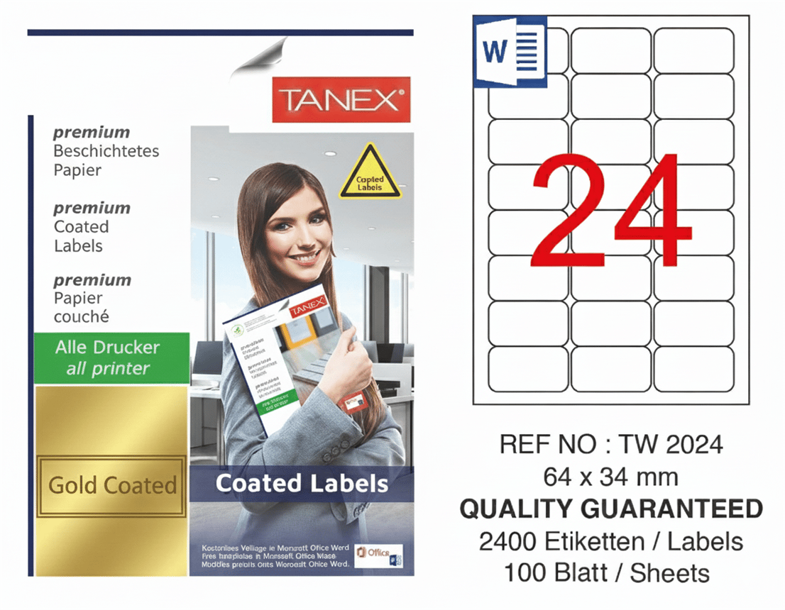 TW-2024 64x34 mm GOLD LASER ETİKET 