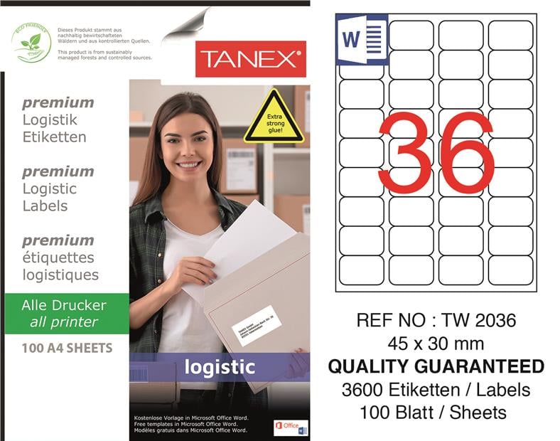 TW-2036 45x30 mm LOJİSTİK ETİKET 