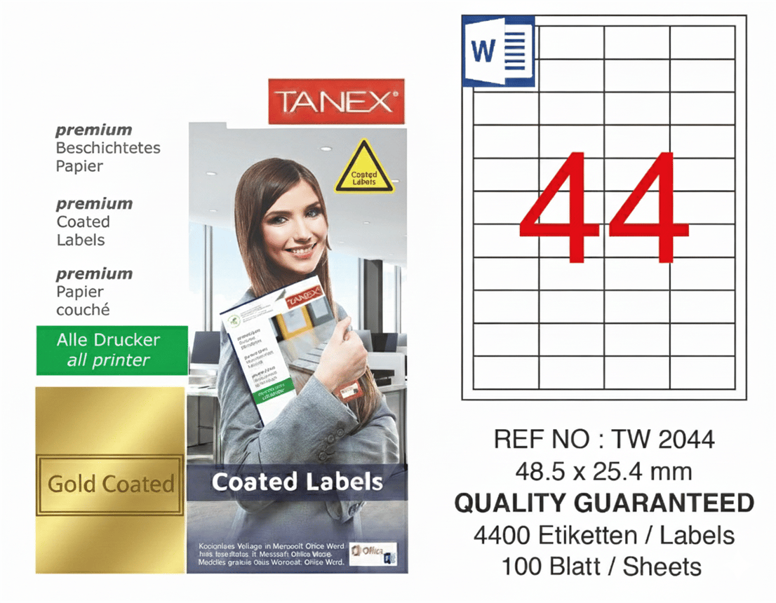 TW-2044 48,5x25,4 mm GOLD LASER ETİKET 