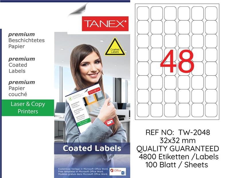 TW-2048 32X32 MM LASER ETİKET KUŞE, 