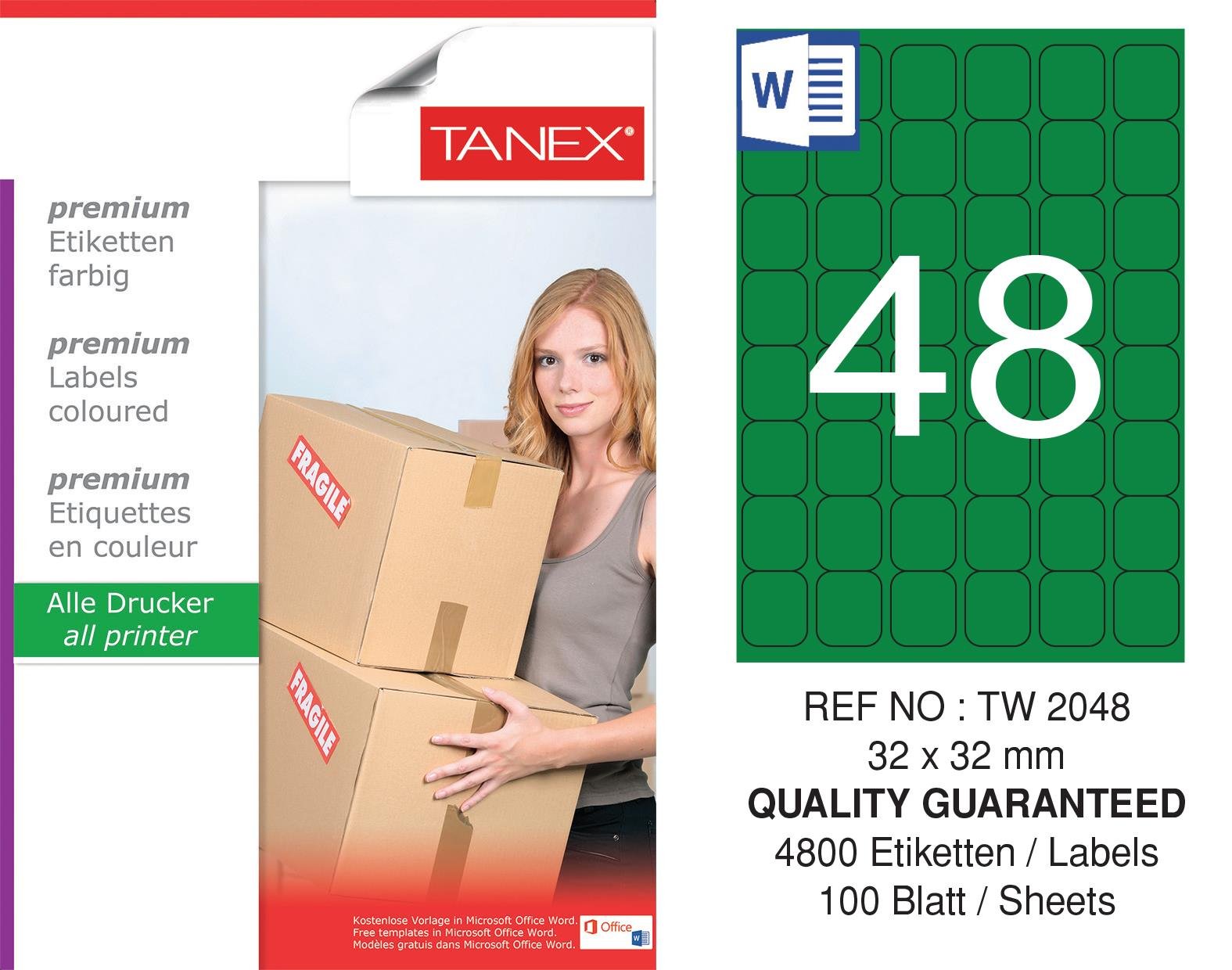 TW-2048 32x32 mm YEŞİL LASER ETİKET 