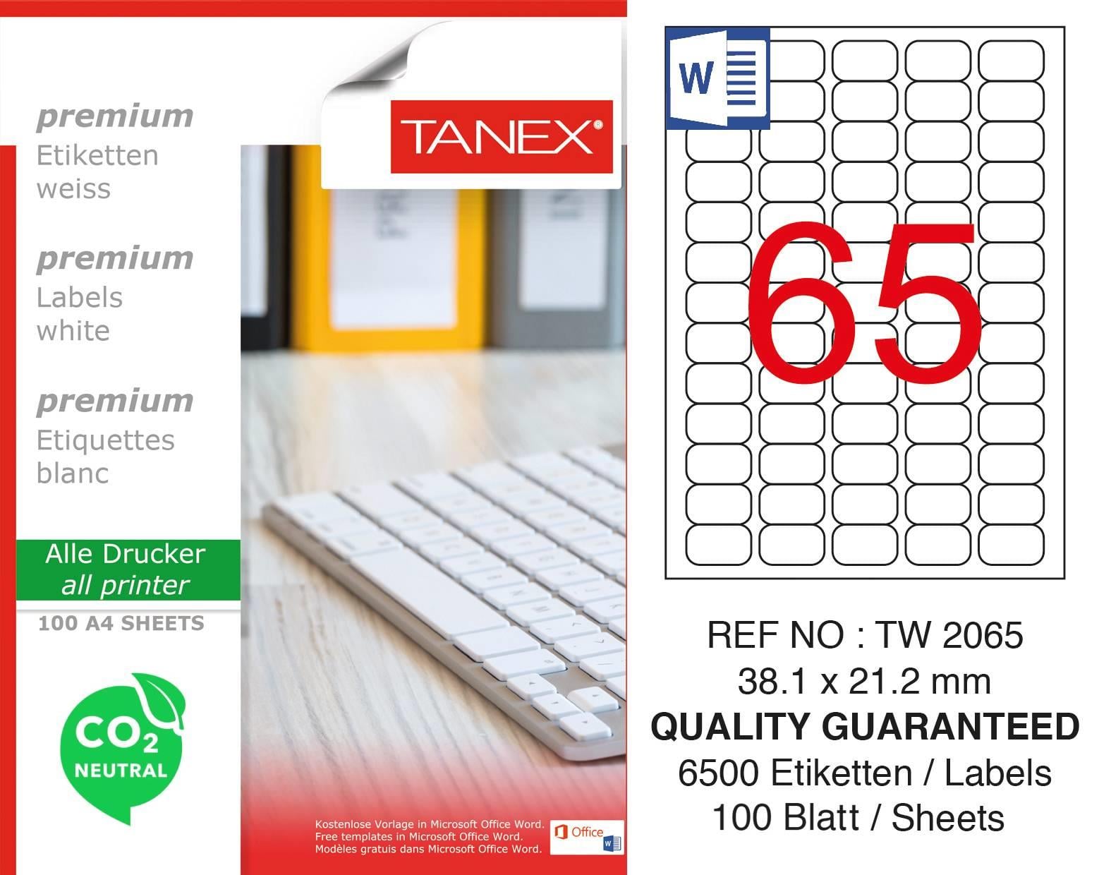 TW-2065 38,1x21,2 mm CARBON NEUTRAL LASER ETİKET 