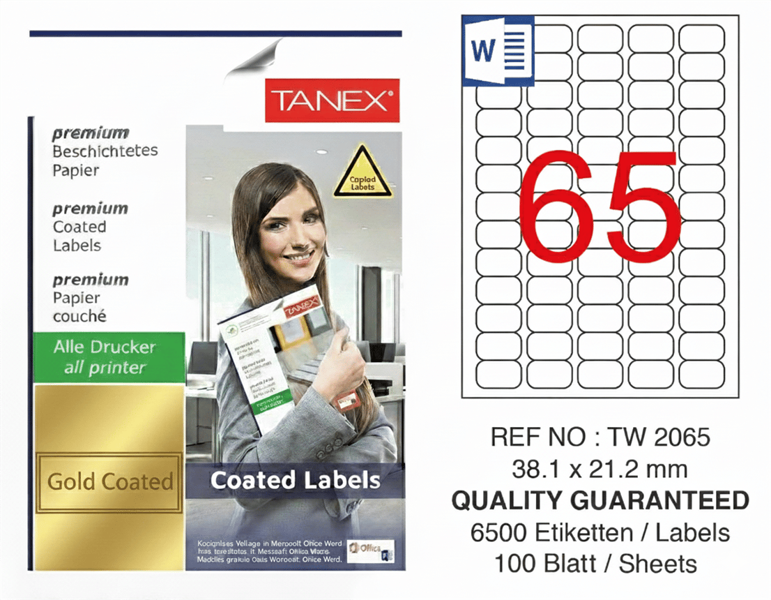 TW-2065 38,1x21,2 mm GOLD LASER ETİKET 