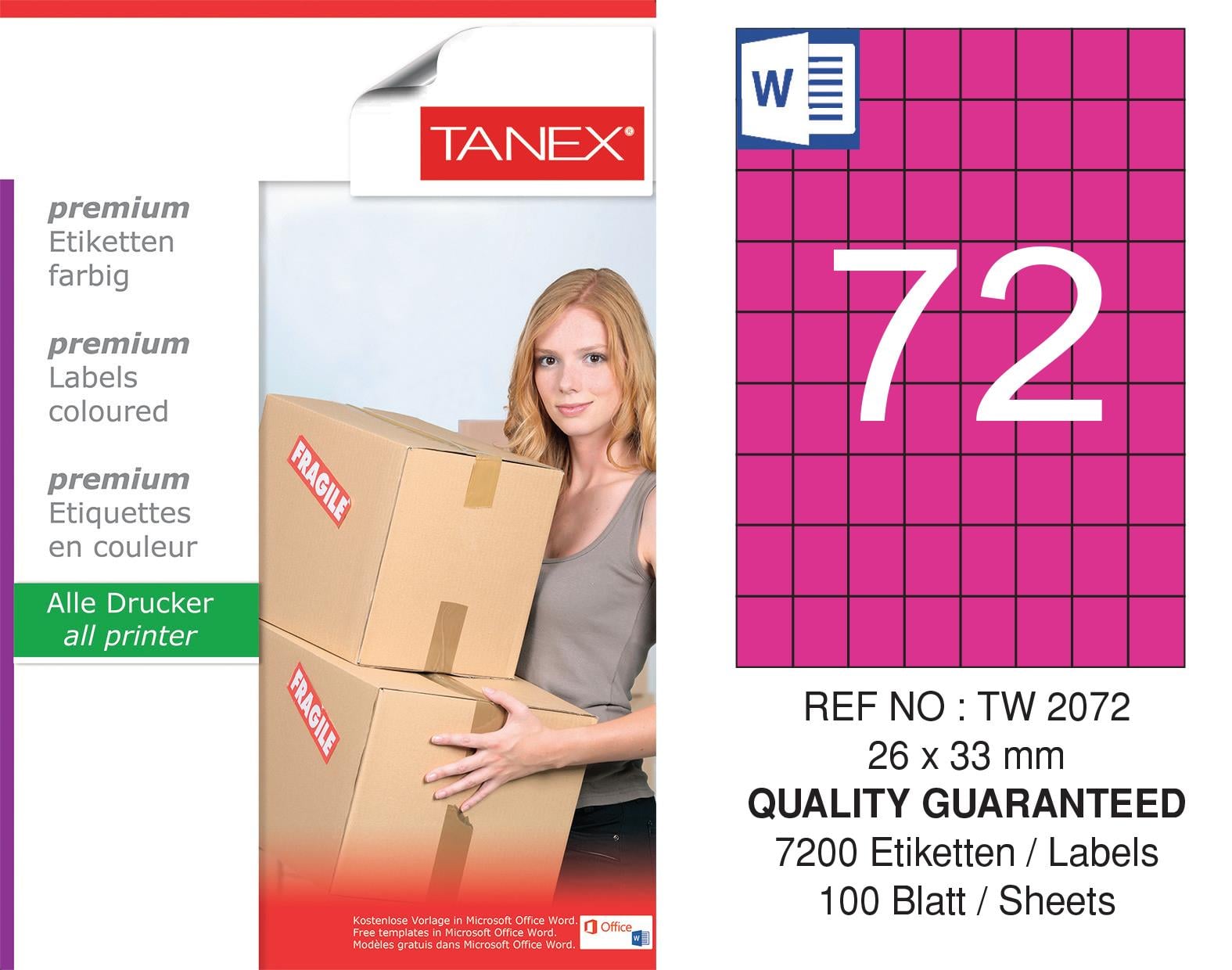 TW-2072 26,25x33 mm PEMBE LASER ETİKET 
