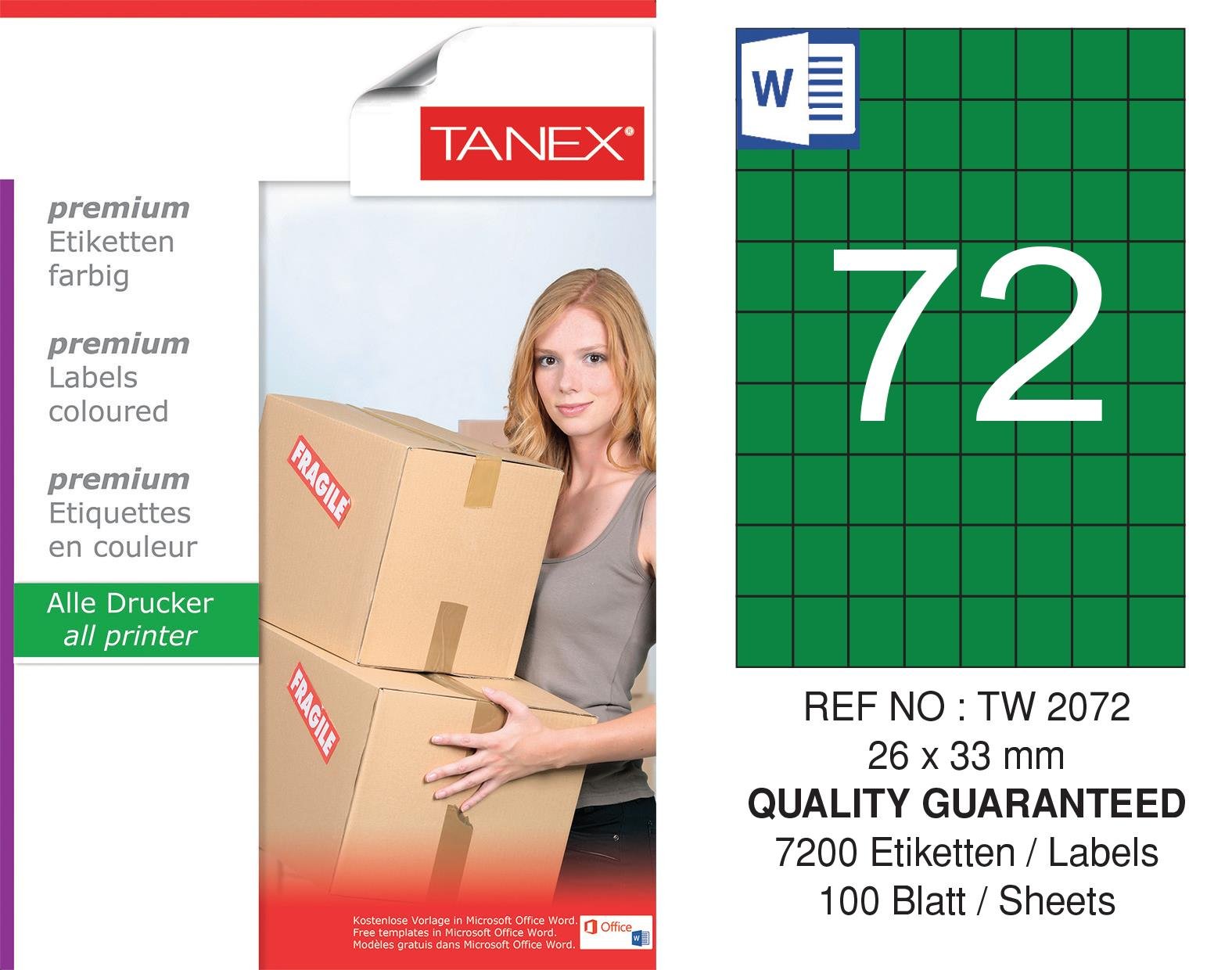 TW-2072 26,25x33 mm YEŞİL LASER ETİKET 
