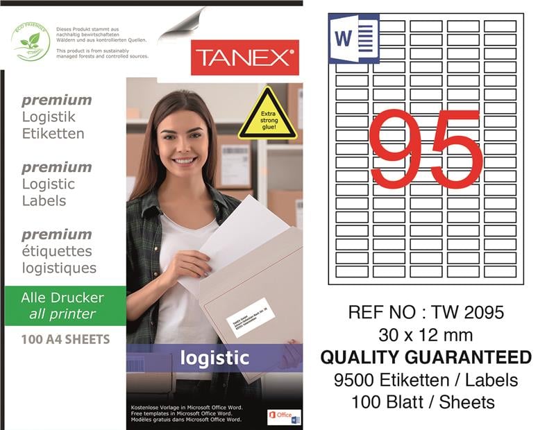 TW-2095 30x12 mm LOJİSTİK ETİKET 