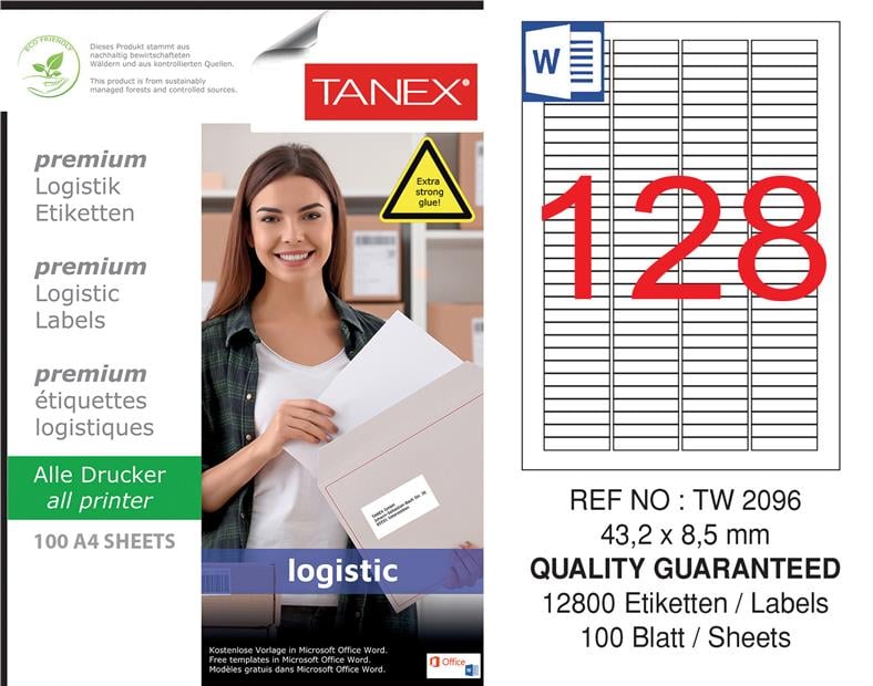 TW-2096 43,2x8,5 mm LOJİSTİK ETİKET 