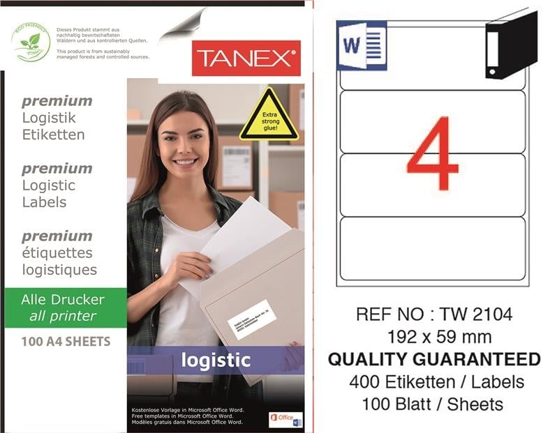 TW-2104 192x59 mm LOJİSTİK ETİKET 