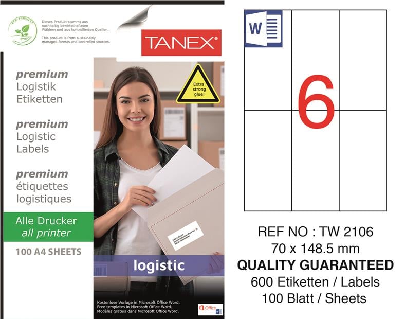 TW-2106 70x148,5 mm LOJİSTİK ETİKET 