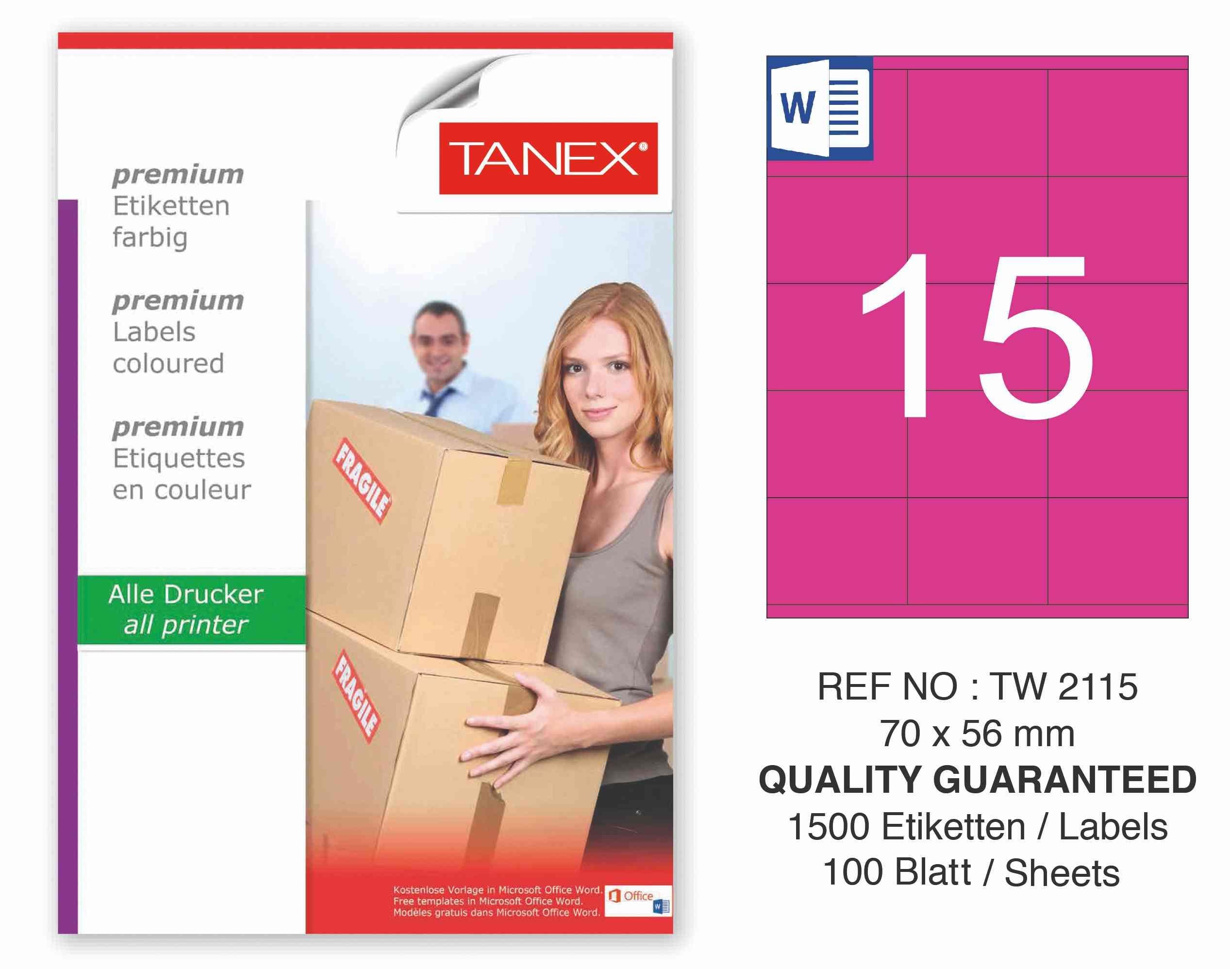 TW-2115 70x56 mm PEMBE LASER ETİKET 