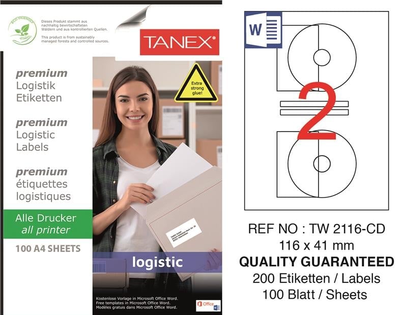TW-2116 116x41 mm LOJİSTİK ETİKET 