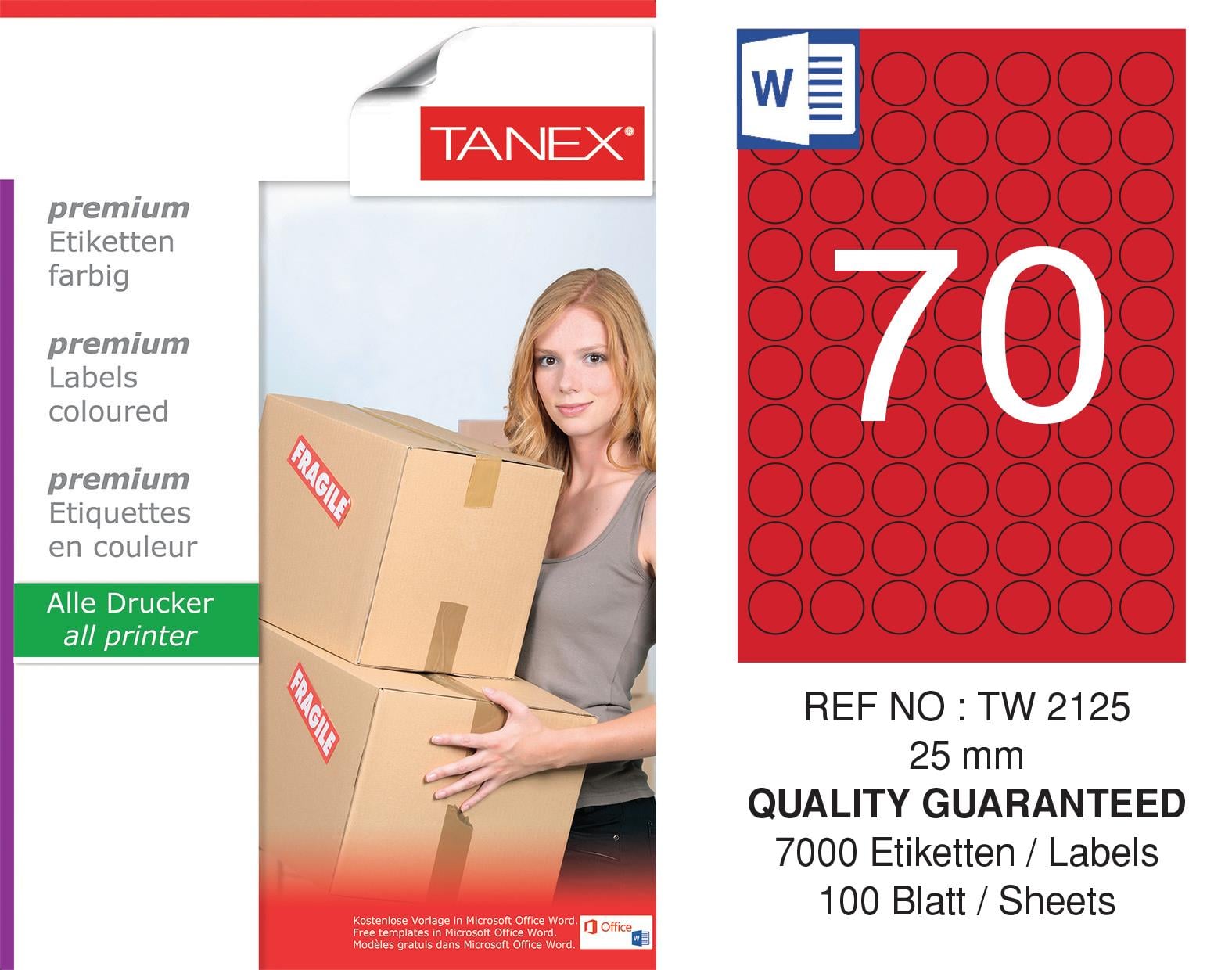 TW-2125 25 mm KIRMIZI LASER ETİKET 