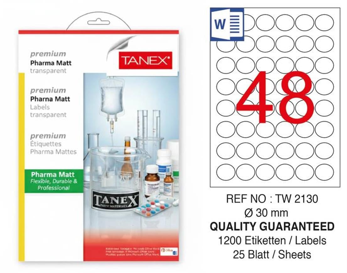 TW-2130 30 mm PHARMA MATT LASER ETİKET 