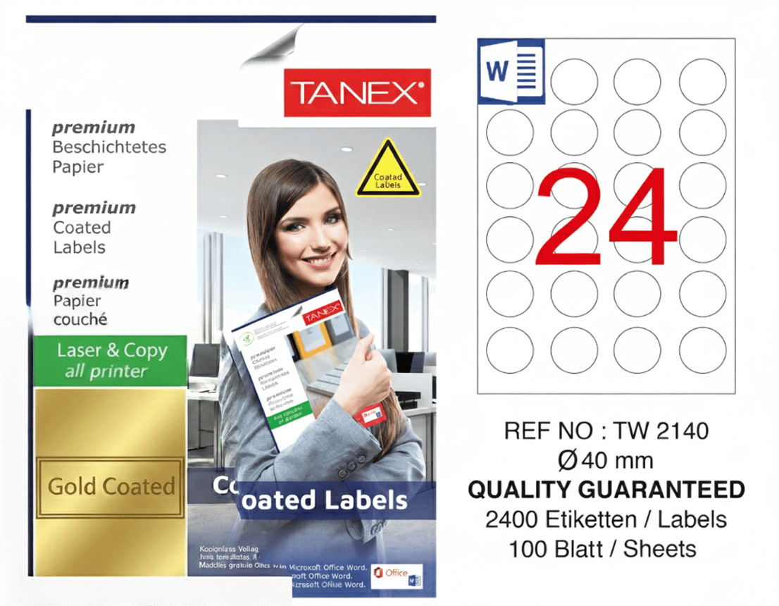TW-2140 40 mm GOLD LASER ETİKET 