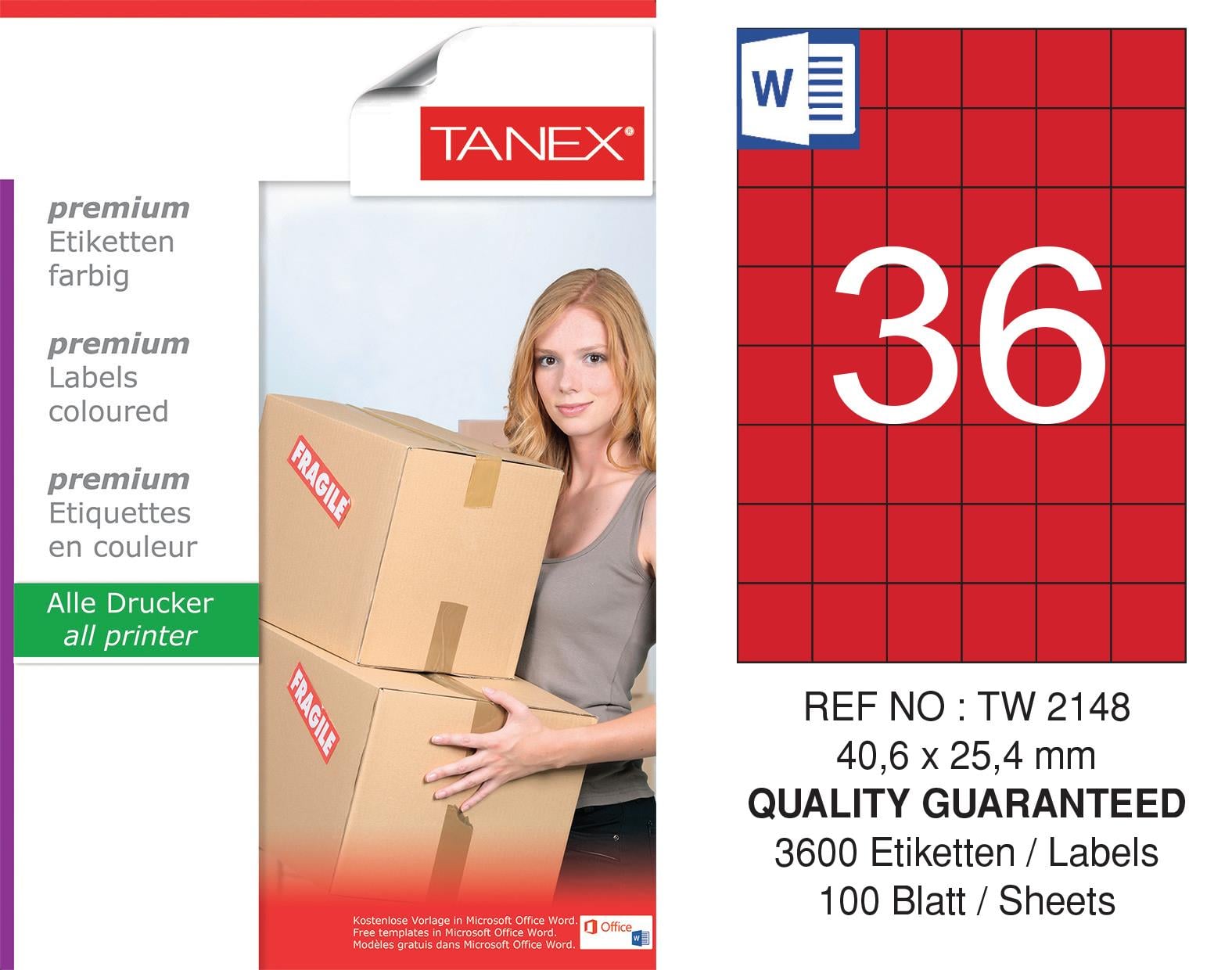 TW-2148 40,6x25,4 mm KIRMIZI LASER ETİKET 