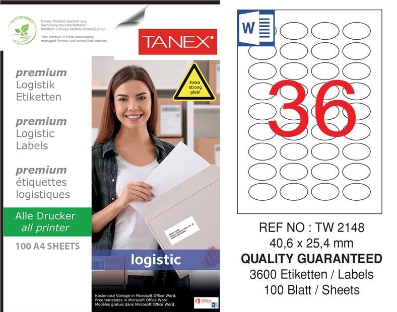 TW-2148 40,6x25,4 mm LOJİSTİK ETİKET 