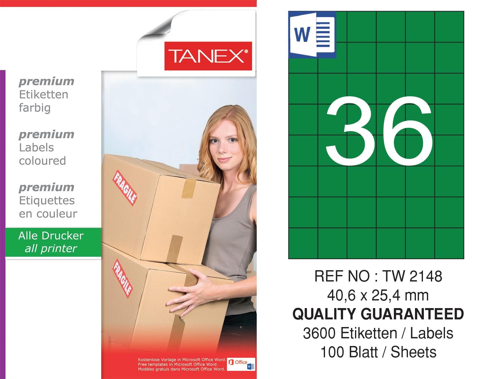TW-2148 40,6x25,4 mm YEŞİL LASER ETİKET 