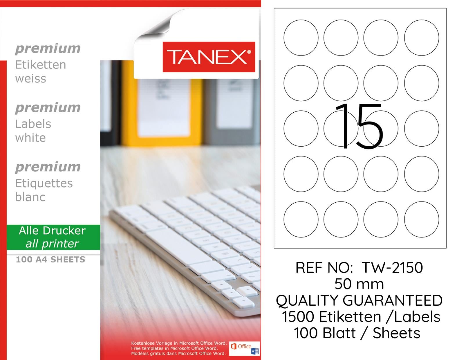 TW-2150 50 mm LASER ETİKET .