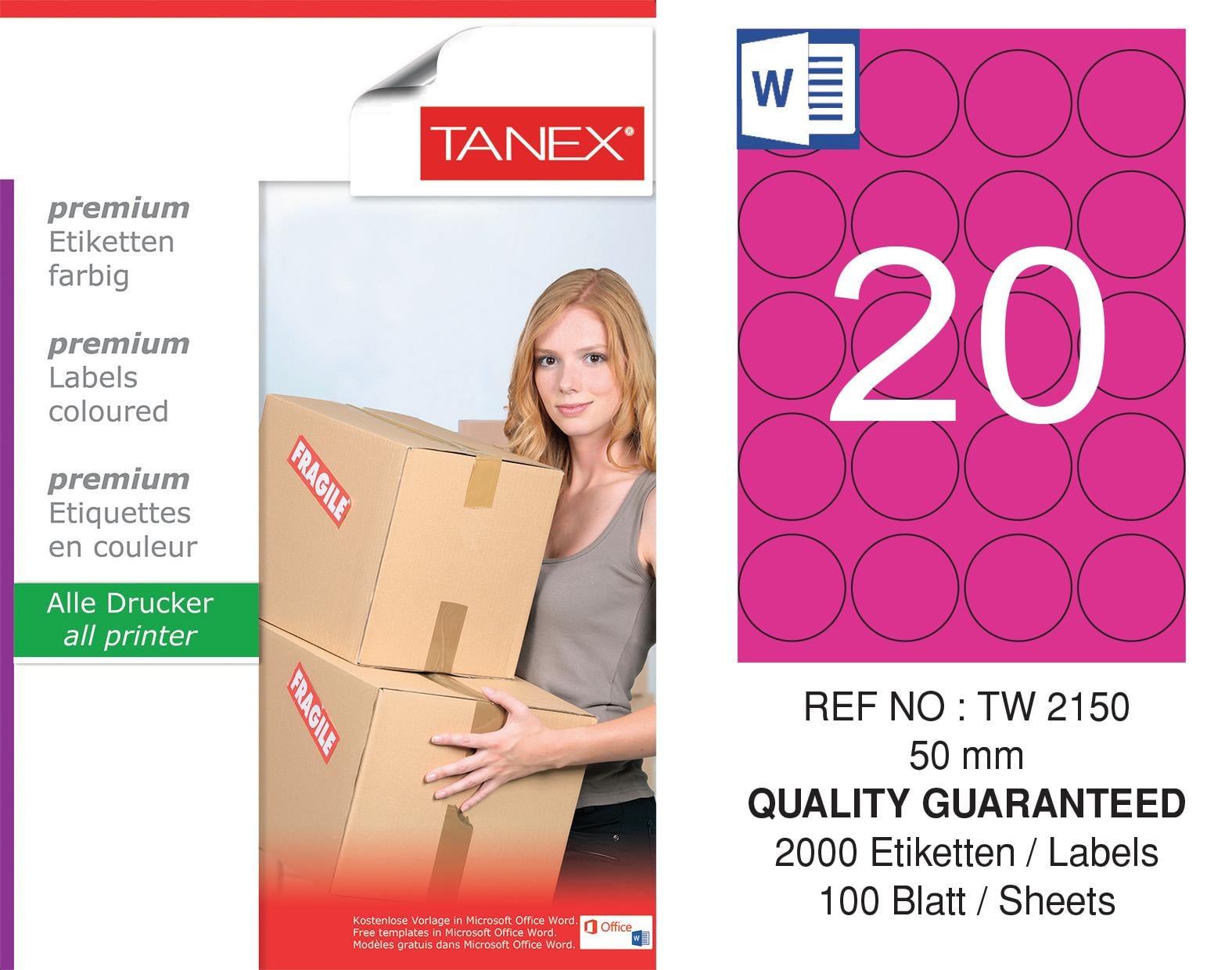 TW-2150 50 mm PEMBE LASER ETİKET 