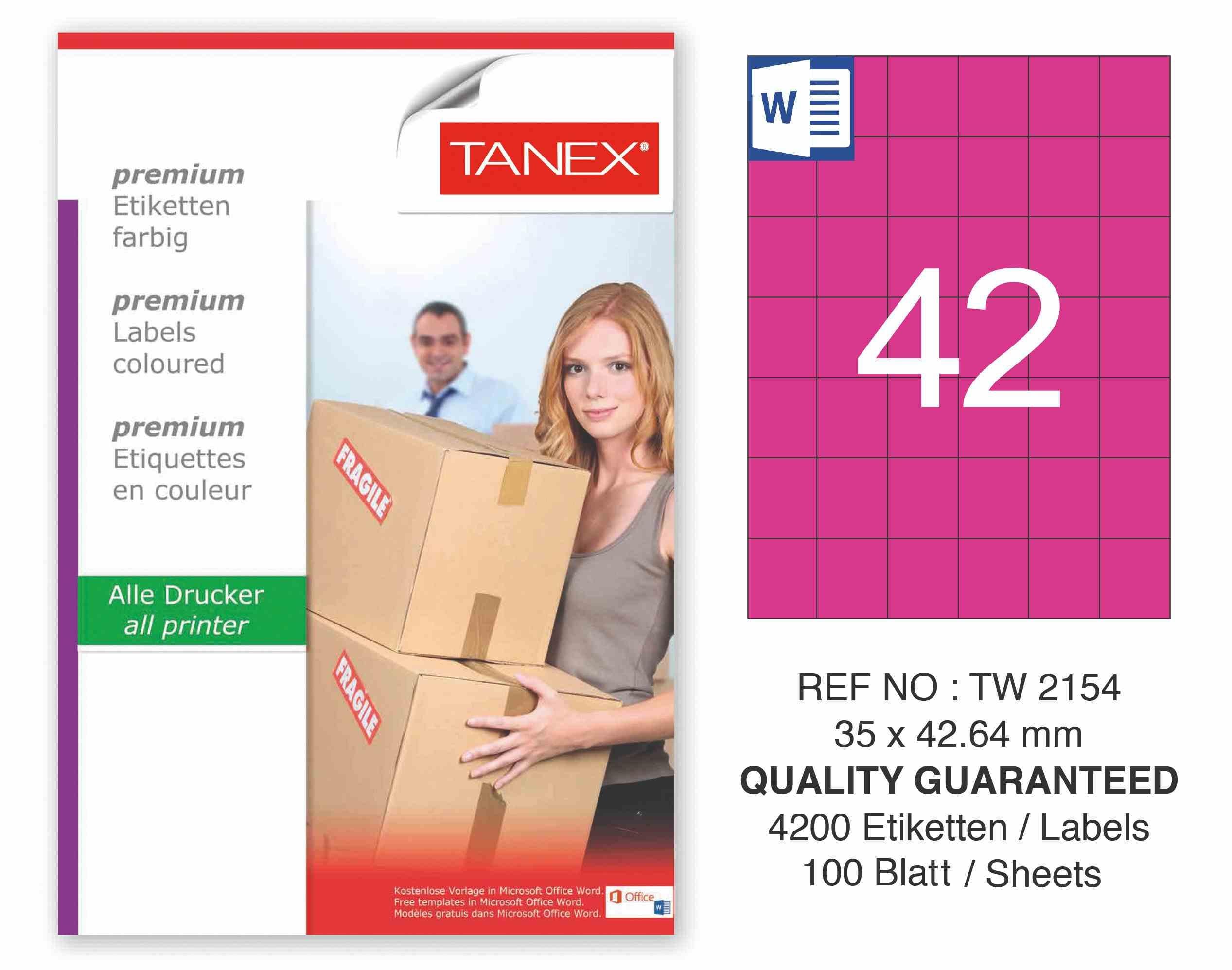 TW-2154 35x42,43 mm PEMBE LASER ETİKET 
