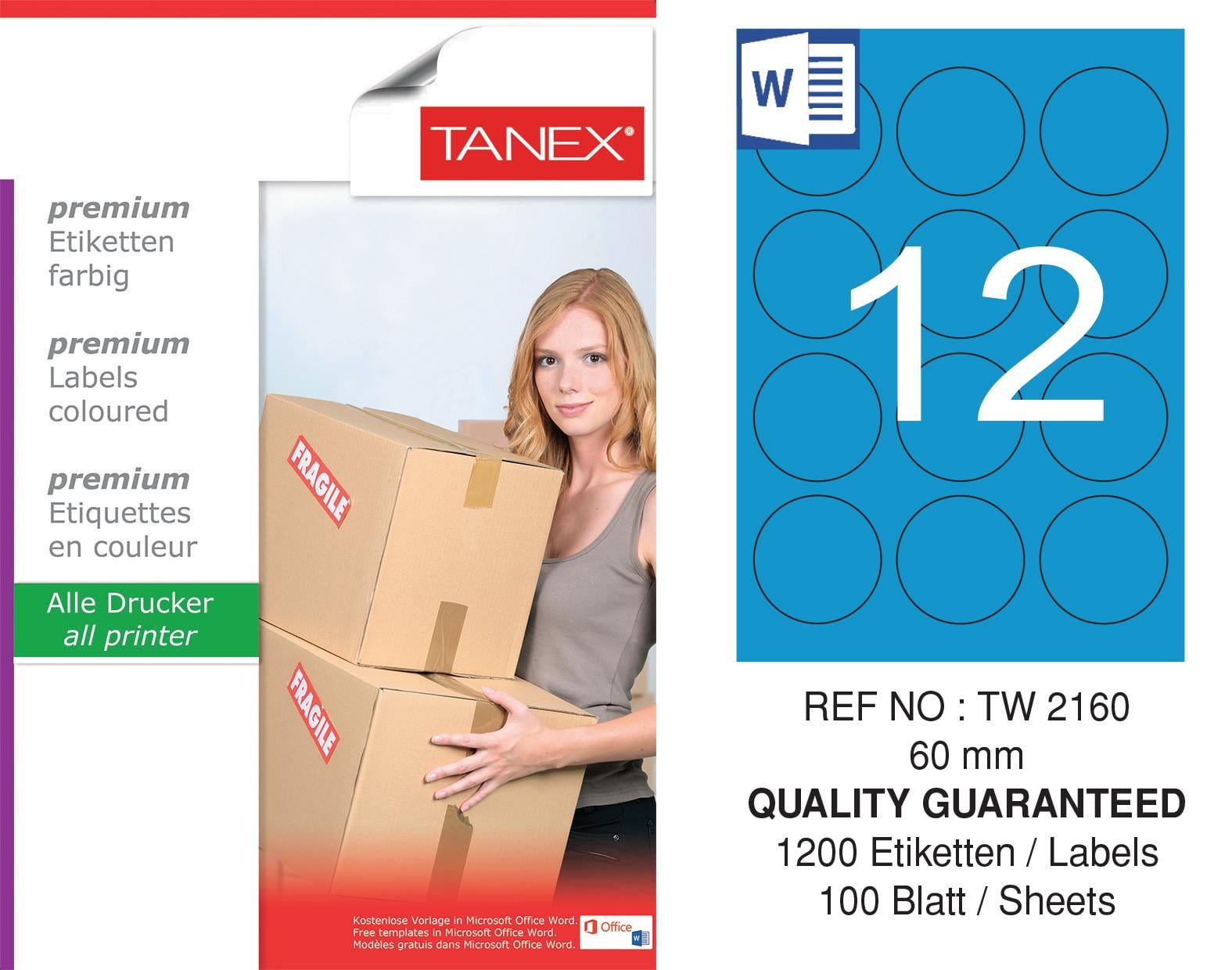 TW-2160 60 mm MAVİ LASER ETİKET 