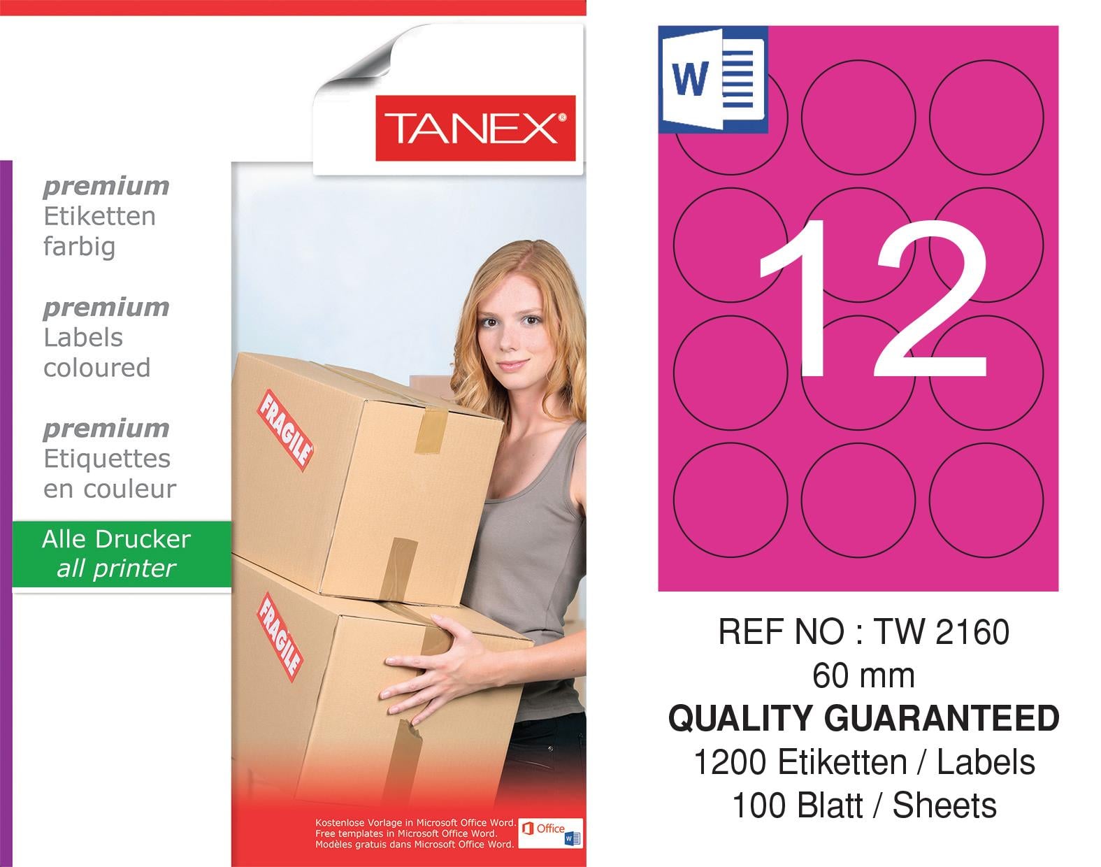 TW-2160 60 mm PEMBE LASER ETİKET 