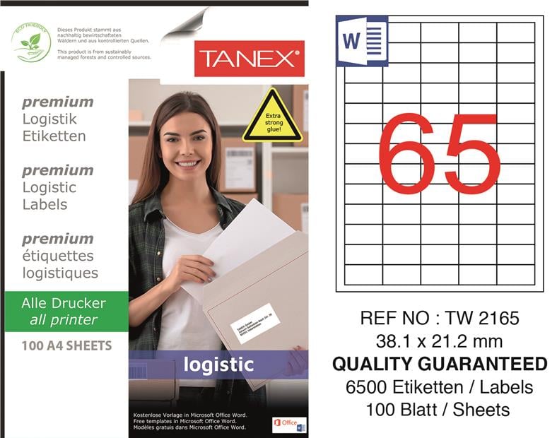 TW-2165 38,1x21,2 mm LOJİSTİK ETİKET 