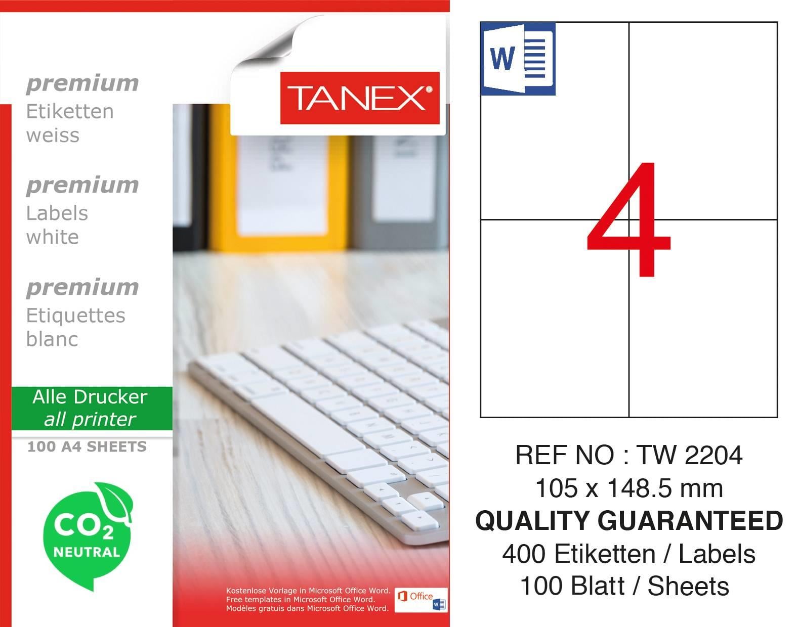 TW-2204 105x148,5 mm CARBON NEUTRAL LASER ETİKET 