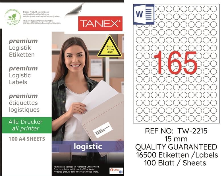 TW-2215 15 mm LOJİSTİK ETİKET 