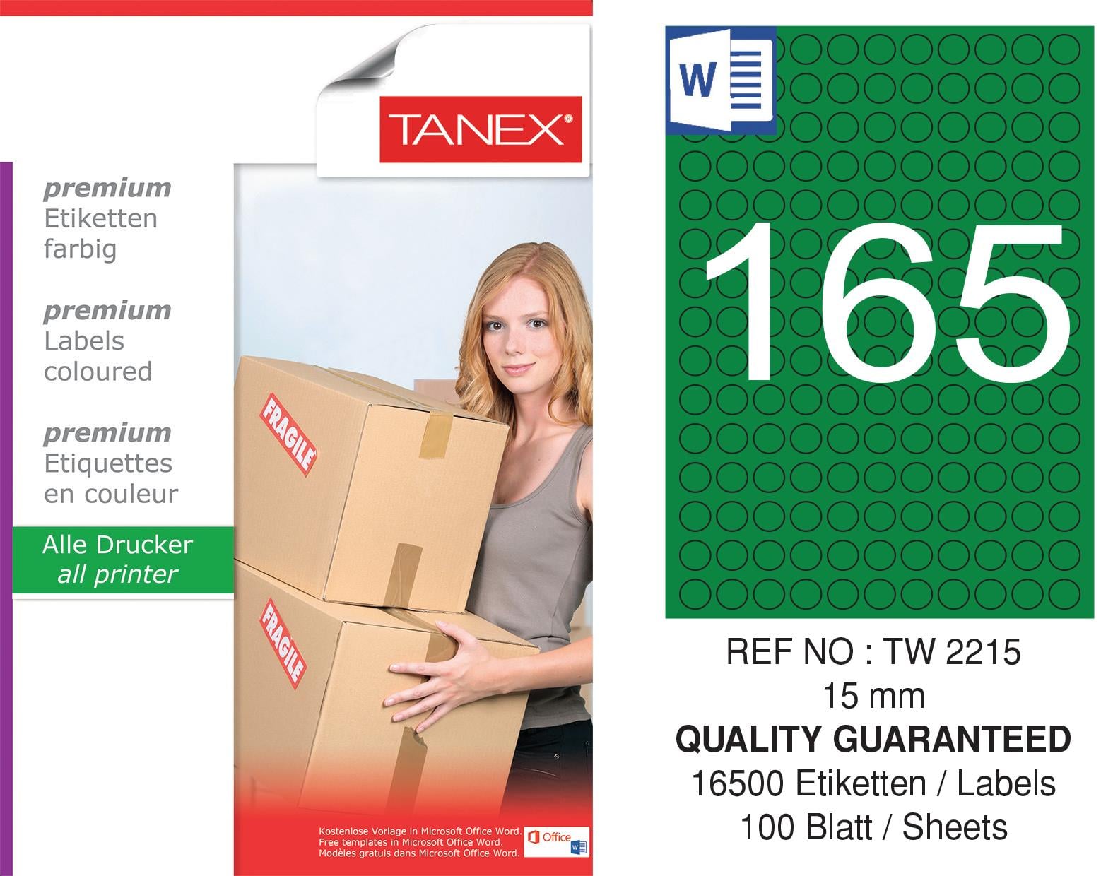 TW-2215 15 mm YEŞİL LASER ETİKET 