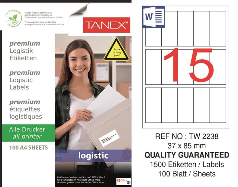 TW-2238 37x85 mm LOJİSTİK ETİKET 