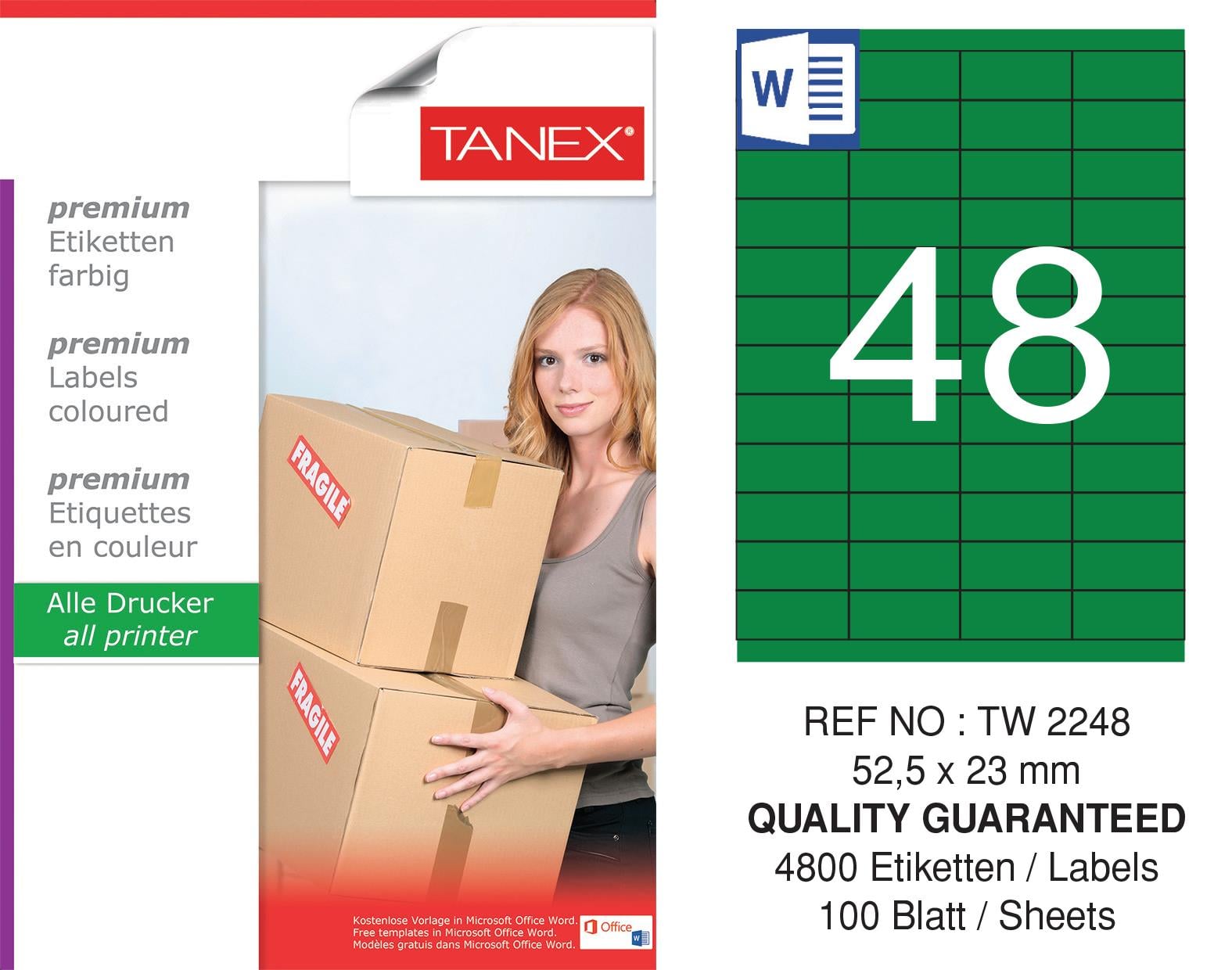 TW-2248 52,5x23 mm YEŞİL LASER ETİKET 