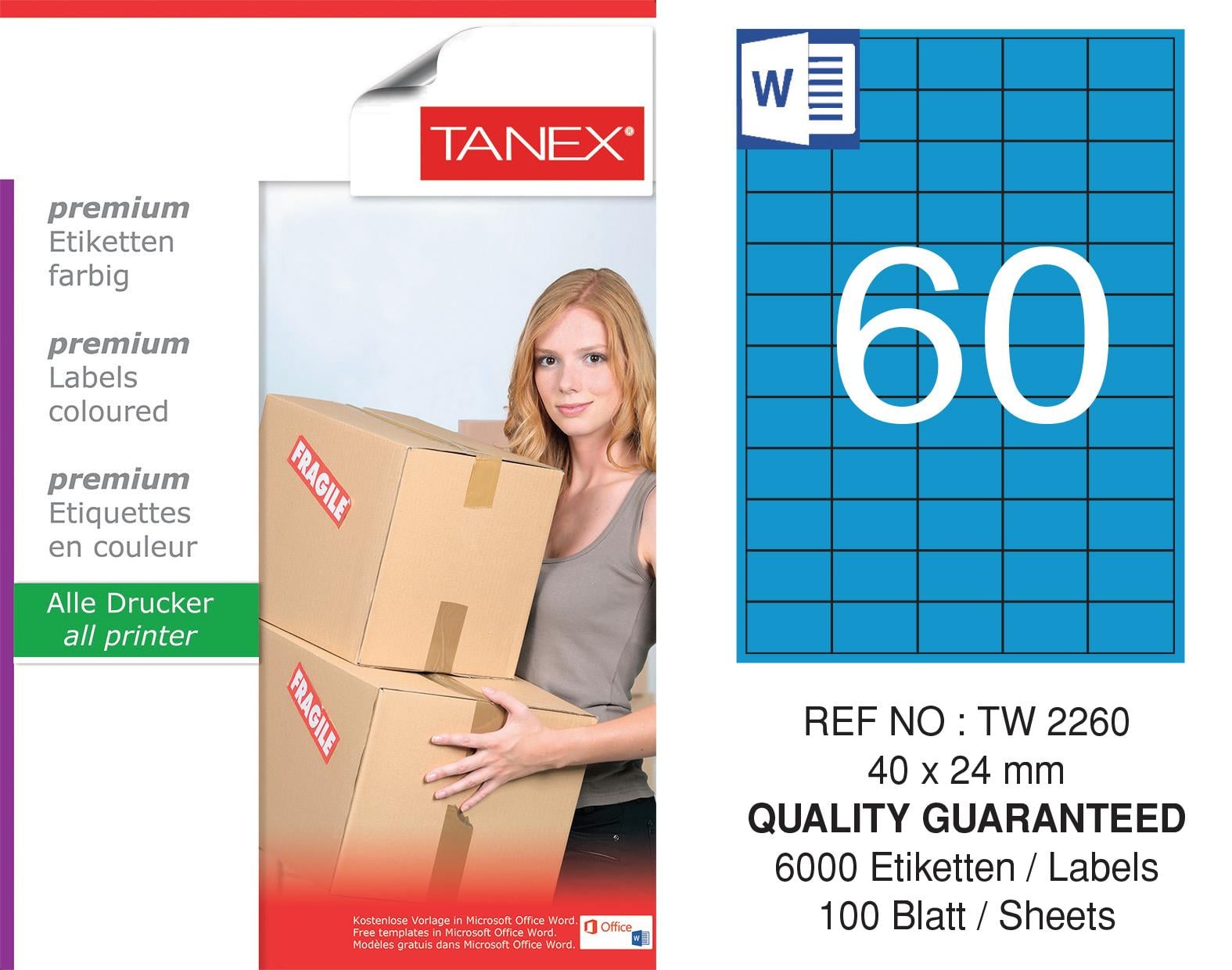 TW-2260 40x24 mm MAVİ LASER ETİKET 