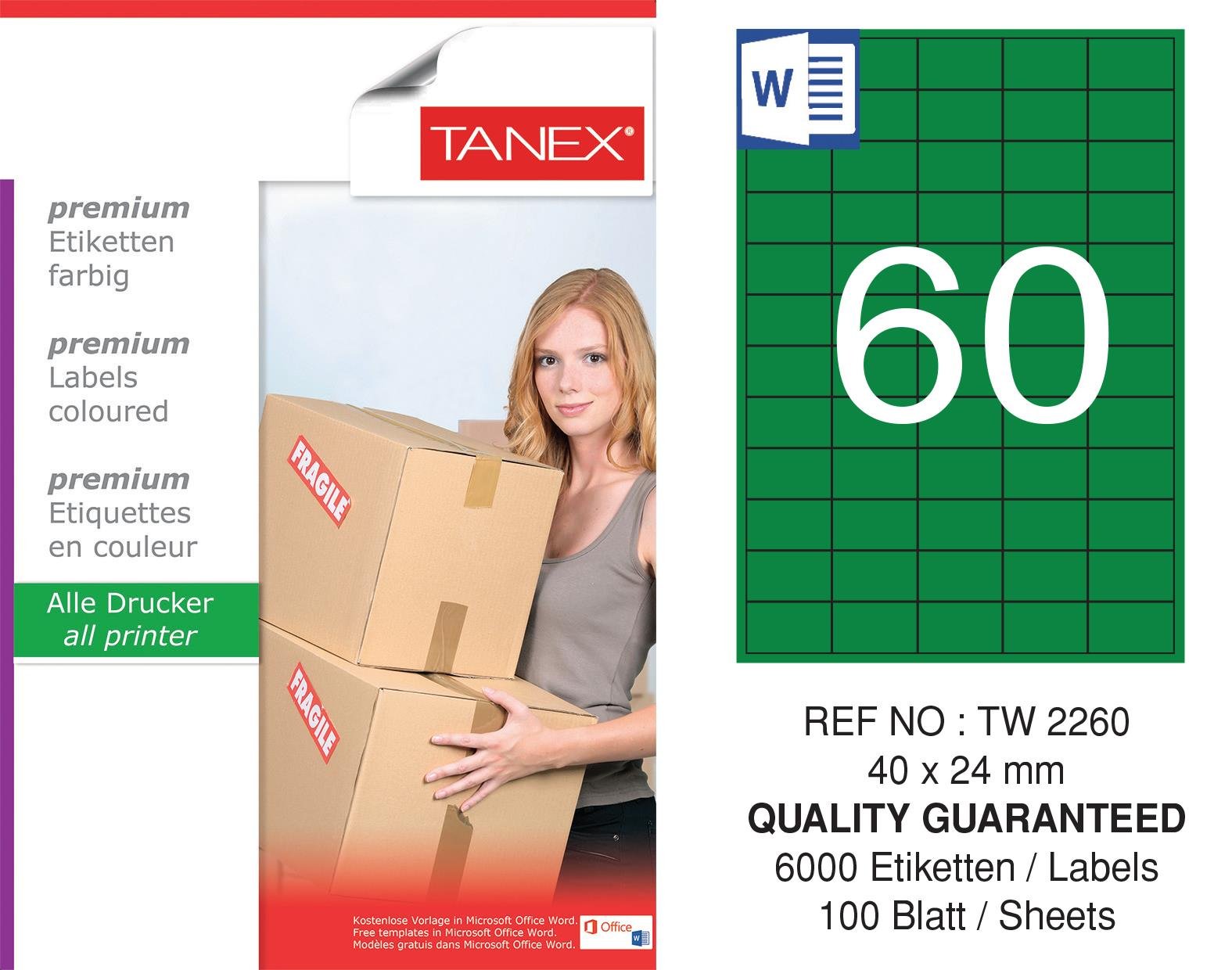 TW-2260 40x24 mm YEŞİL LASER ETİKET 