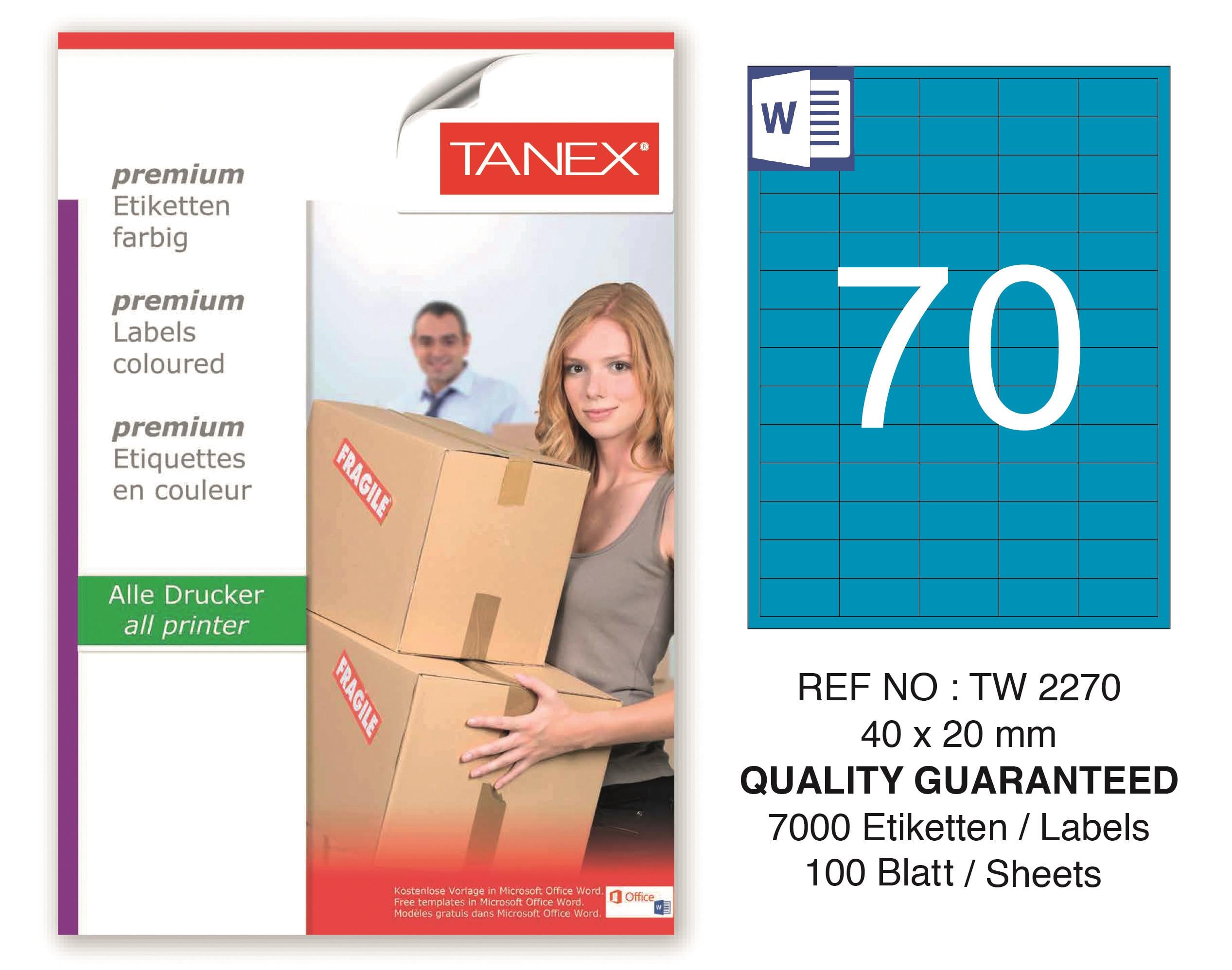TW-2270 40x20 mm MAVİ LASER ETİKET 