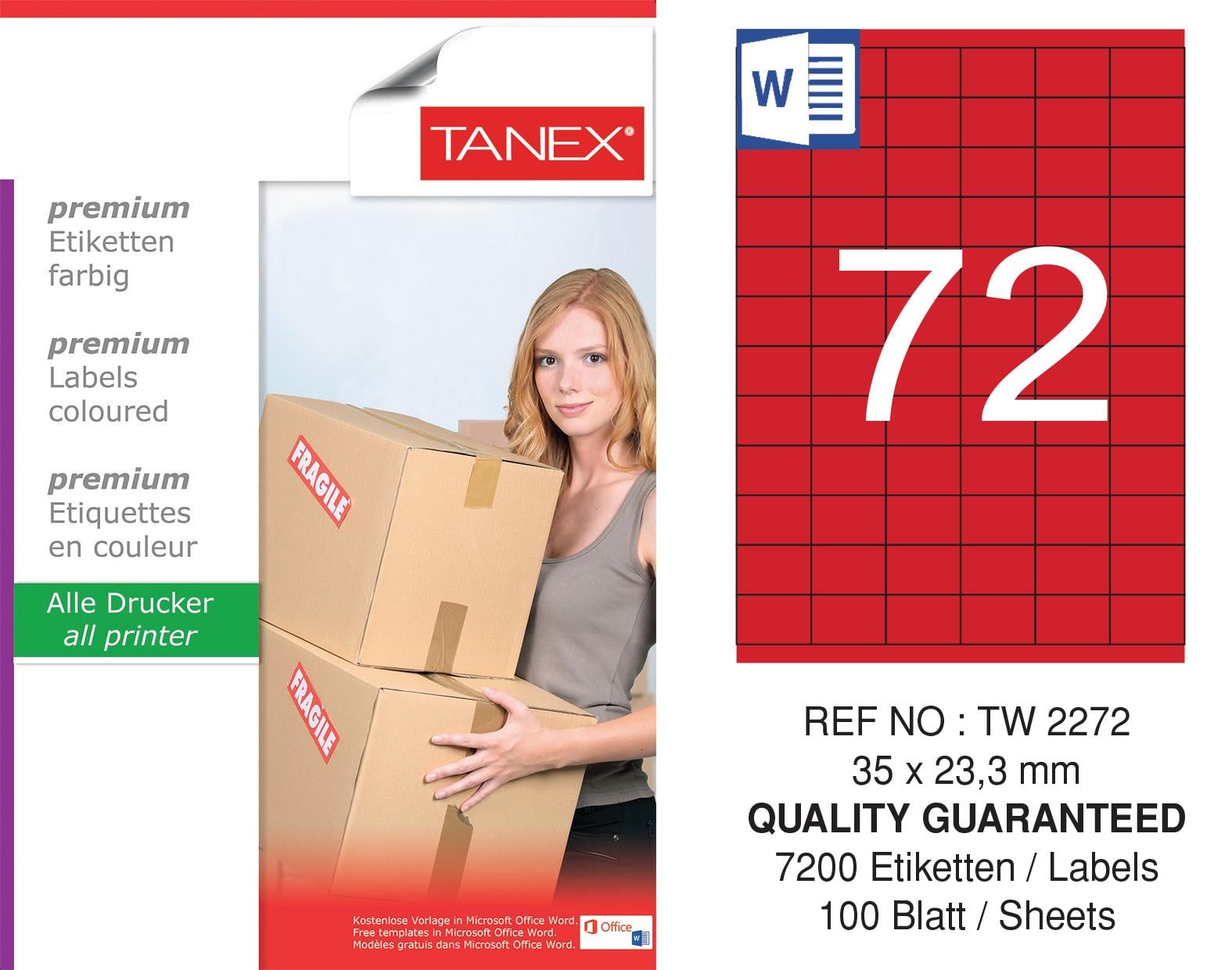 TW-2272 35x23,3 mm KIRMIZI LASER ETİKET 