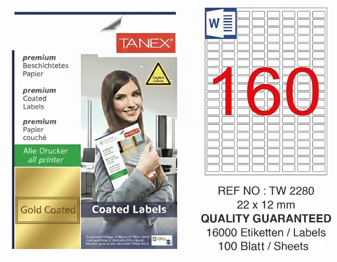TW-2280 22x12 mm GOLD LASER ETİKET 